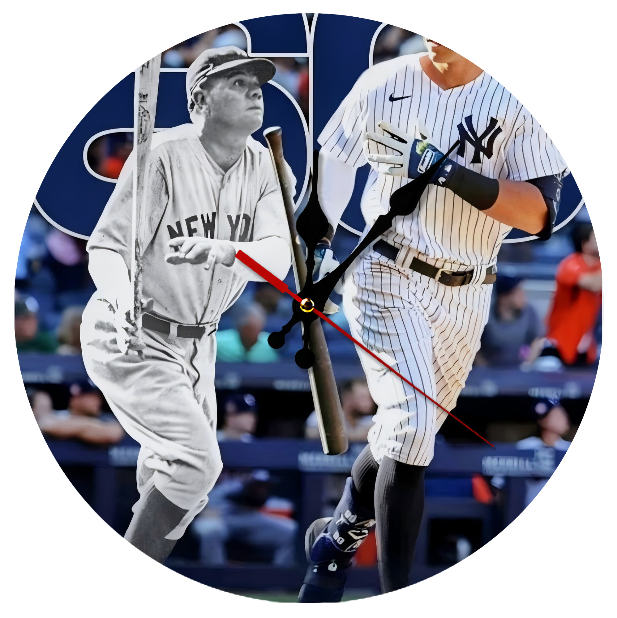 Aaron Judge 60 Home Runs 5 Silent Round Wall Clock – Modern & Stylish DIY Design, Durable Wood Construction, Easy To Install – Perfect For Office, Bedroom, Living Room, And More